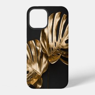 Funda Para iPhone 12 Monstera Dorada: Composición Artística de Lujo