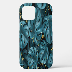 Funda Para iPhone 12 Monstera Palm, Golden Splash Seamless.
