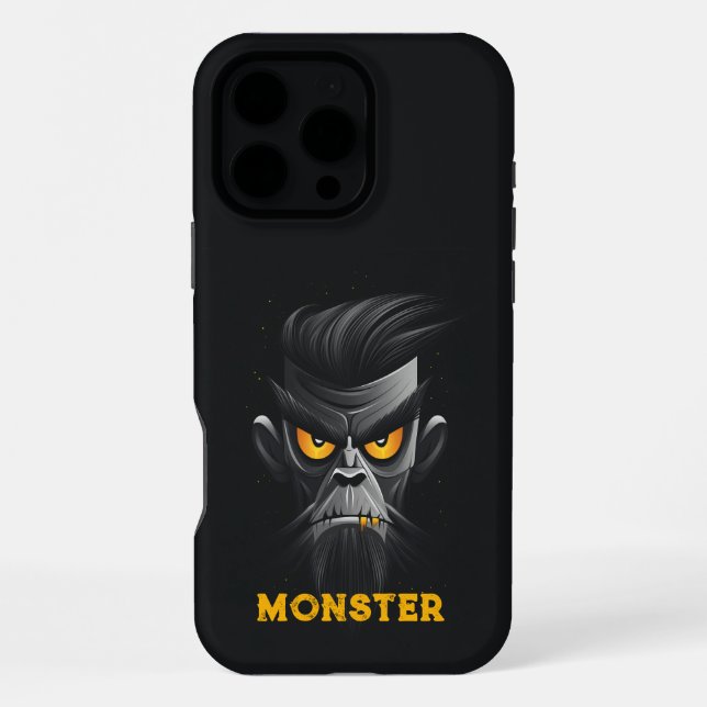 Funda Para iPhone Monstruo Negro Enojado (Reverso )