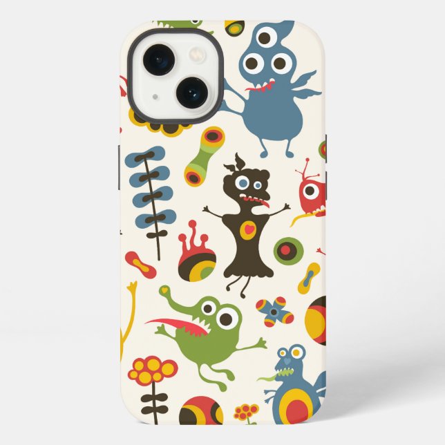 Funda Para iPhone Monstruos felices (Reverso )
