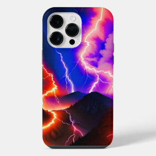 Funda Para iPhone 14 Pro Max Montaña Coloreada Relámpago Uno