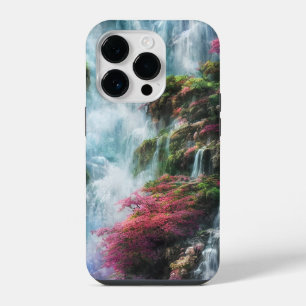 Funda Para iPhone 14 Pro Montaña de cascada de agua de primavera flores ros