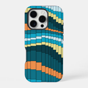 Funda Para iPhone 16 Pro Montaña Rusa Estampado Psicodélico a Rayas Vintage