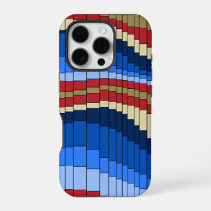 Funda Para iPhone 16 Pro Montaña Rusa Estilo Psicodélico Rayado Vintage
