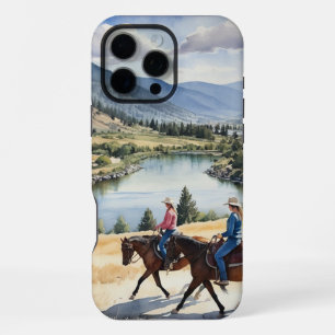 Funda Para iPhone 16 Pro Max Montaña Wilderness Lake Horses Riding