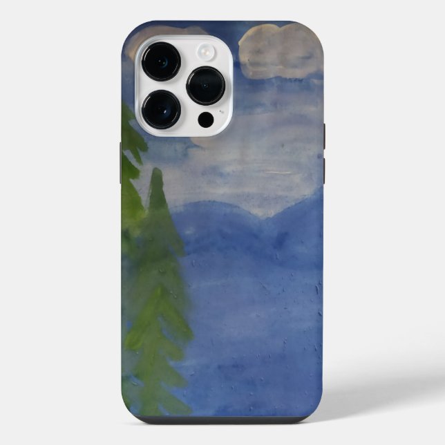 Funda Para iPhone Montañas Azules (Reverso )