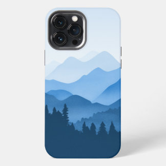 Funda Para iPhone 13 Pro Max Montañas Azules Clásicas