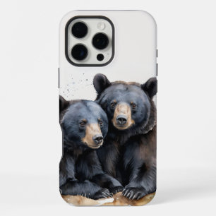 Funda Para iPhone 16 Pro Max Montañas montañosas de naturaleza salvaje Osos neg