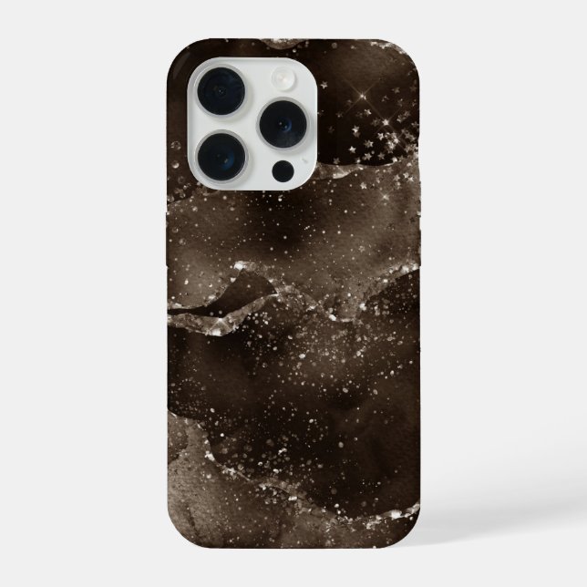 Funda Para iPhone Moody Agate | Café Brown Golden Bronze Taupe (Reverso )