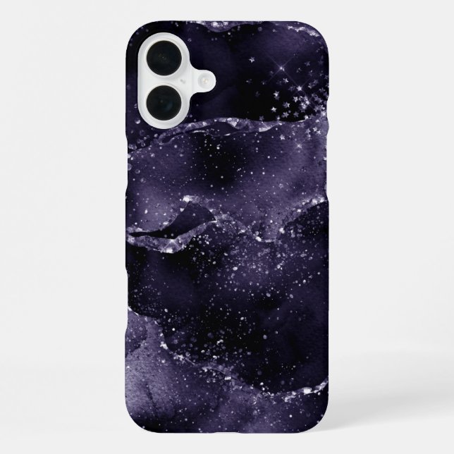 Funda Para iPhone Moody Agate | Glam Púrpura Indigo Profundo Mediano (Reverso )