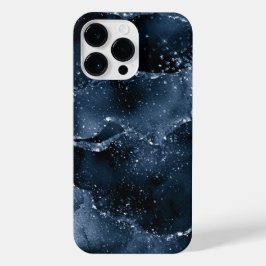 Funda Para iPhone 14 Pro Max Moody Agate | Purpurina de imitación azul de acero