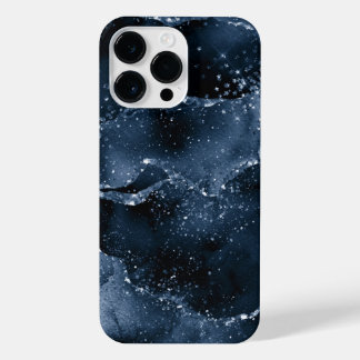 Funda Para iPhone 14 Pro Max Moody Agate | Purpurina de imitación azul de acero