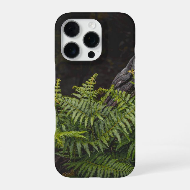 Funda Para iPhone Moody green nature theme with ferns (Reverso)