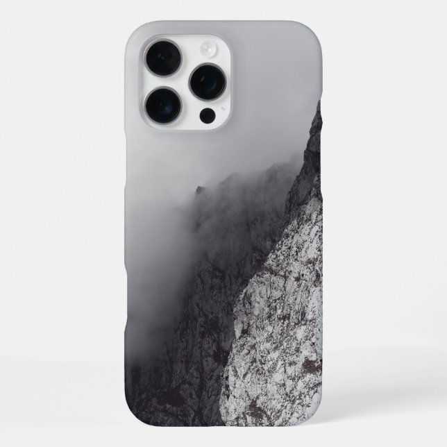Funda Para iPhone Moody mountain theme in black and white (Reverso )