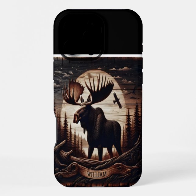 Funda Para iPhone Moon Moose de William (Reverso )