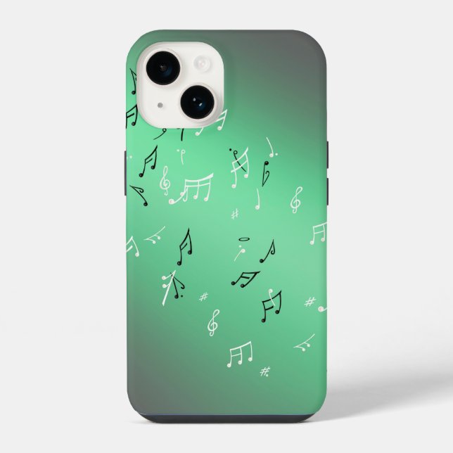 Funda Para iPhone Moonlit Melody: Elegant Musical Notes iPhone Case (Reverso )