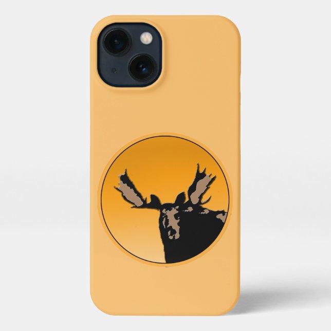 Funda Para iPhone Moose al atardecer - Original Wildlife Art (Reverso )