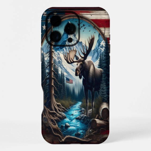 Funda Para iPhone Moose In The Mountains (Reverso )