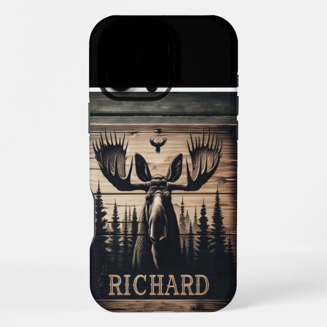 Funda Para iPhone Moose In the Woods Rótulo (Reverso )
