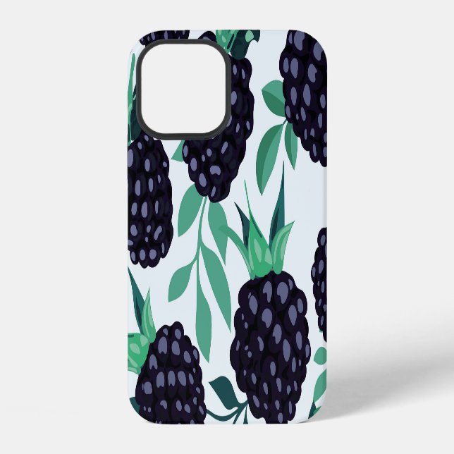Funda Para iPhone Mora Tropical: Patrón continuo de frutas (Reverso )