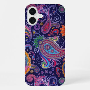 Funda Para iPhone 16 Plus Morado Rosa Paisley