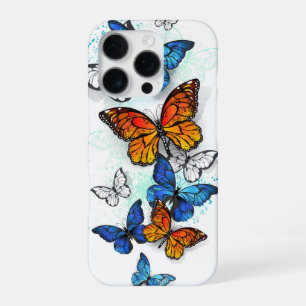 Funda Para iPhone 16 Pro Morfo y monarca de las mariposas voladoras
