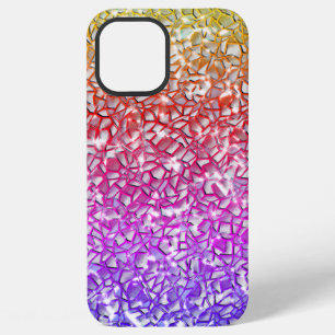 Funda Para iPhone 12 Pro Max Mosaico áspero naranja a rojo y lila, y brillo