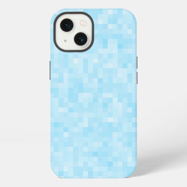 Funda Para iPhone Mosaico Azul Pixelado (Reverso )