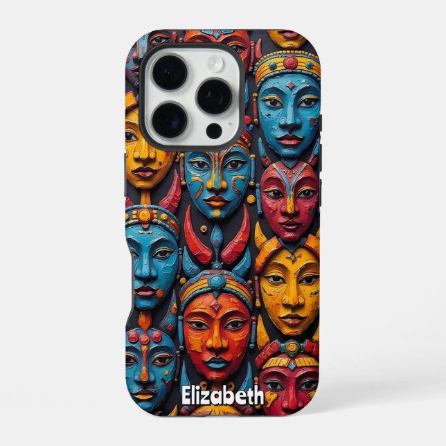 Funda Para iPhone Mosaico de Expresiones (Reverso )