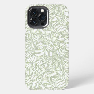 Funda Para iPhone 13 Pro Max Mosaico de Hoja Aleatoria Verde Pálido