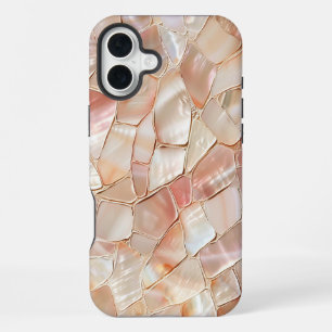 Funda Para iPhone 16 Plus Mosaico de Nácar Tono Melocotón