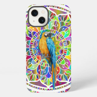 Mosaico Tropical – Mandala de Guacamayo Azul y Dor