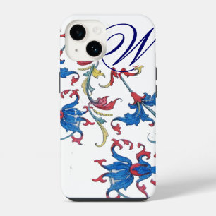 FUNDA PARA iPhone 14 MOTIVOS FLORALES FLORENTINOS ANTIGUOS MONOGRAMA