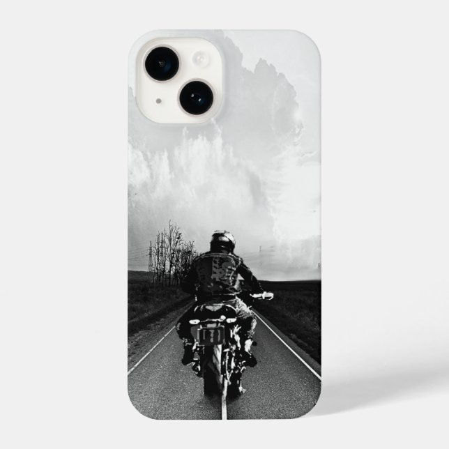 Funda Para iPhone Motocicleta Bicicleta Bicicleta Blanco negro (Reverso )