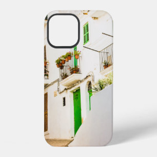 FUNDA PARA iPhone 12 MOTOCICLETA NEGRA CERCA DE UN EDIFICIO DE PARED BL