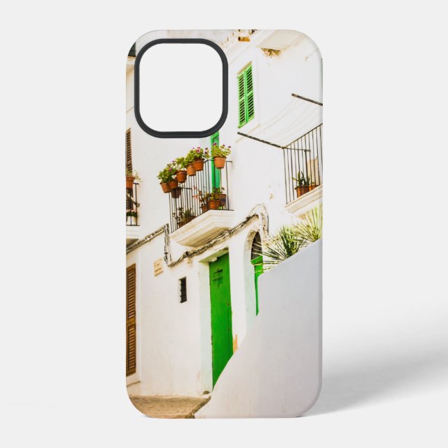 FUNDA PARA iPhone MOTOCICLETA NEGRA CERCA DE UN EDIFICIO DE PARED BL (Reverso )