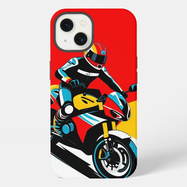 Funda Para iPhone 🌄 Motociclista Clásico Contra Dramático (Reverso )