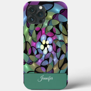 Funda Para iPhone 13 Pro Max Movimientos Coloridos Nombre de Fractal Abstracto