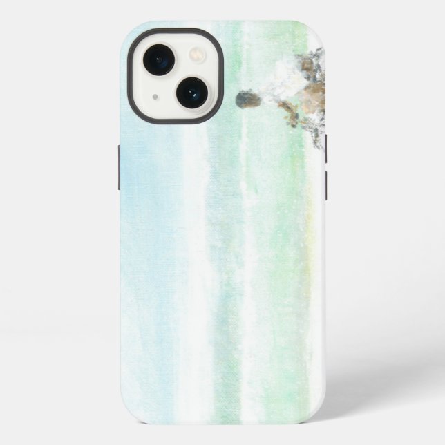 Funda Para iPhone Muchacho en la bicicleta (Reverso )
