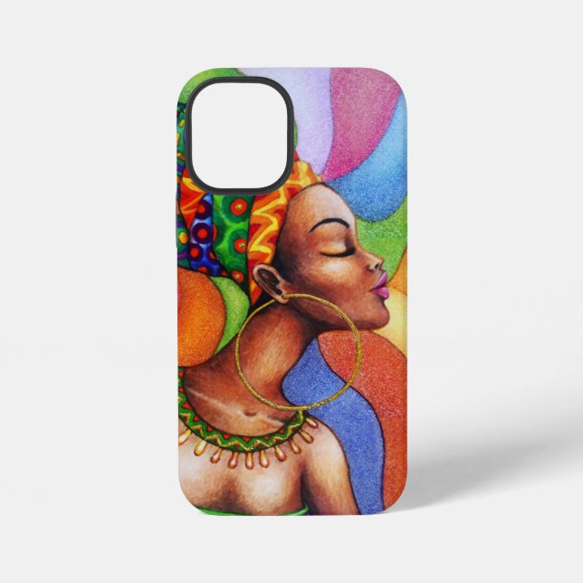 Funda Para iPhone Mujer africana con tejidos tradicionales de cera (Reverso )