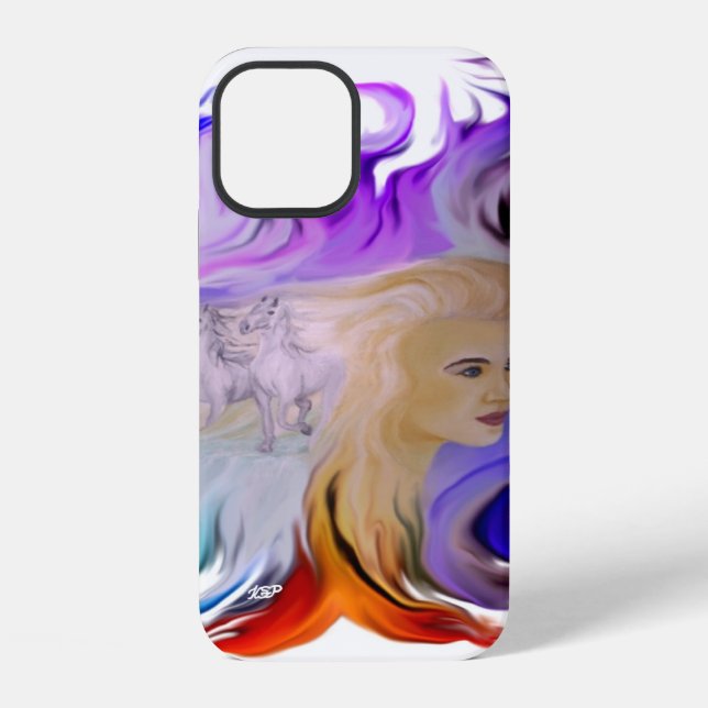 Funda Para iPhone Mujer con caballo (Reverso )