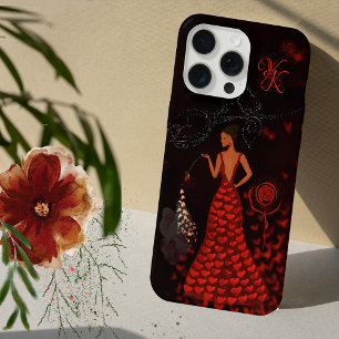 Mujer con vestido rojo