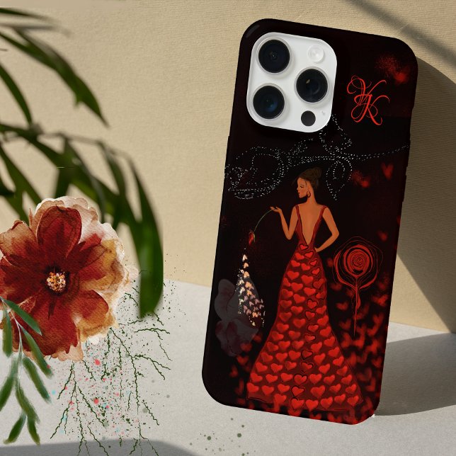 Funda Para iPhone Mujer con vestido rojo (Woman in Red Dress iPhone Case)