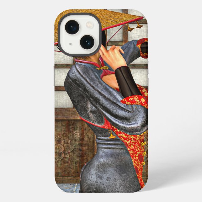 Funda Para iPhone Mujer de batalla asiática (Reverso )