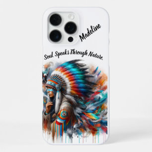 Funda Para iPhone 16 Pro Max Mujer indígena mira atentamente