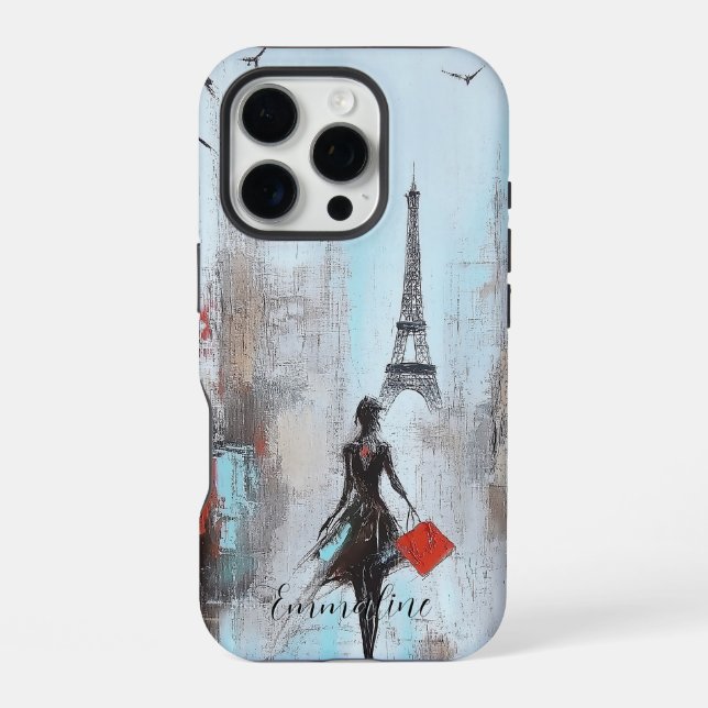Funda Para iPhone Mujer ligada a París (Reverso )