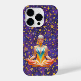 Funda Para iPhone 14 Pro Mujer mediadora y patrones irregulares de estrella