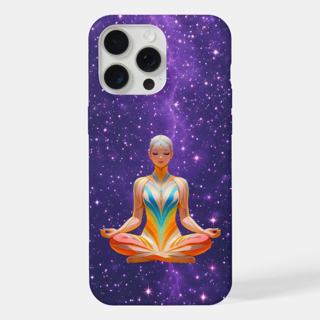 Funda Para iPhone Mujer meditativa - Galaxia mística (Reverso )