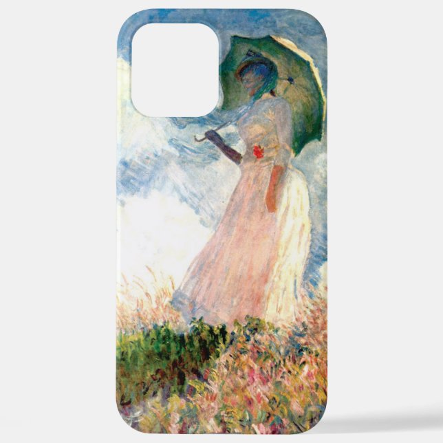 Funda Para iPhone Mujer Monet con una sombrilla a la izquierda (Reverso )