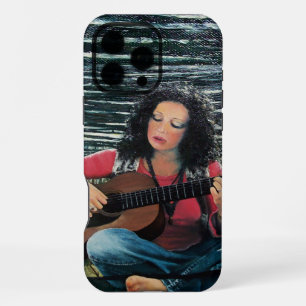 Funda Para iPhone 16 Pro Max Mujer tocando música con guitarra acústica